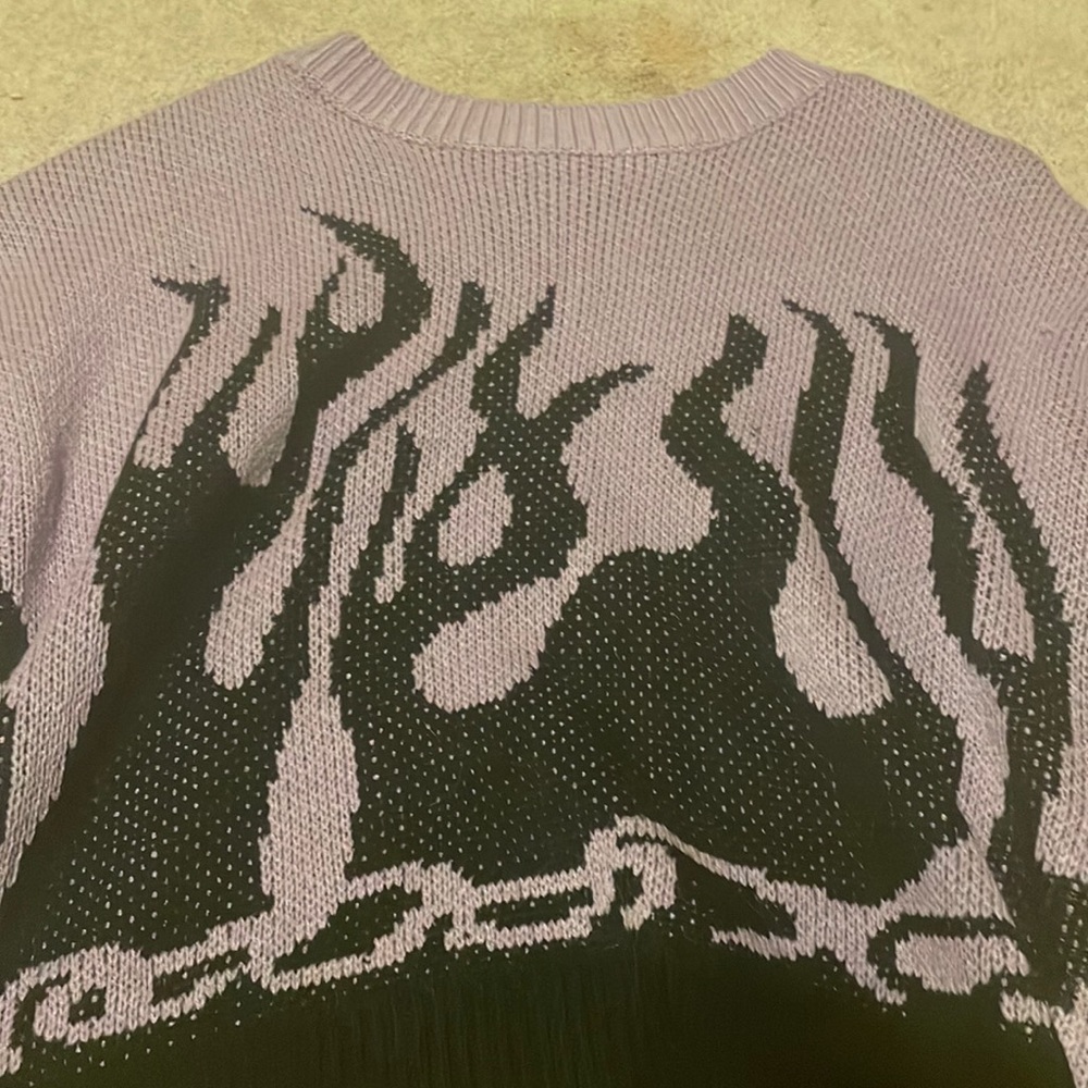 Purple fire sweater SHEIN